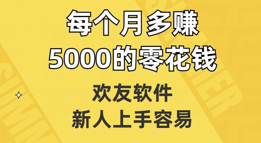 欢友软件，新人上手容易，每个月多赚5000的零花钱【揭秘】-网赚项目平台