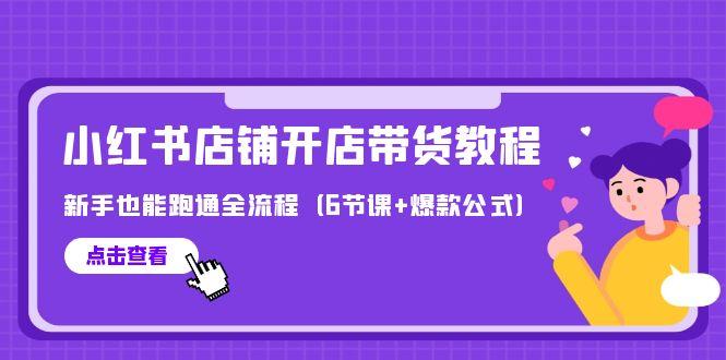 (9883期)最新小红书店铺开店带货教程，新手也能跑通全流程(6节课+爆款公式)-网赚项目平台