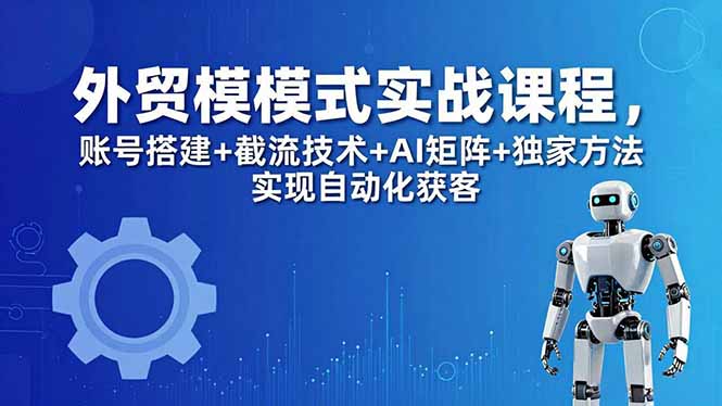 外贸新模式实战课程-更新5月，账号搭建+截流技术+AI矩阵+独家方法实现自动化获客-网赚项目平台