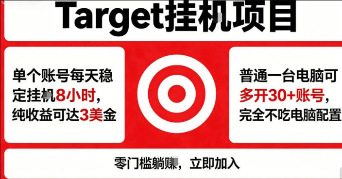 海外平台Target商品浏览曝光，24小时运行无需人工值守，日收益100美刀+电脑可多开【揭秘】-网赚项目平台