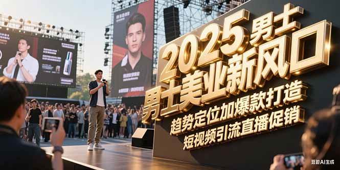 2025男士美业新风口，趋势定位加爆款打造，短视频引流直播促销-网赚项目平台