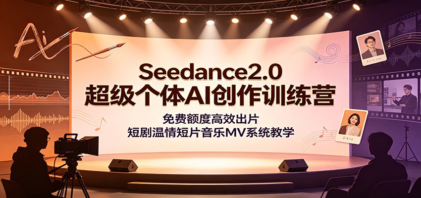 Seedance2.0超级个体AI创作训练营：免费额度高效出片，短剧温情短片音乐MV系统教学-网赚项目平台