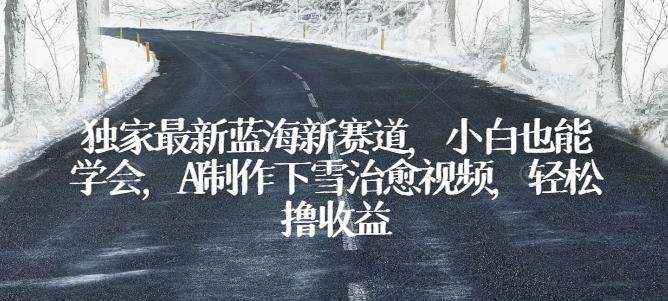 独家最新蓝海新赛道，小白也能学会，AI制作下雪治愈视频，轻松撸收益【揭秘】-网赚项目平台