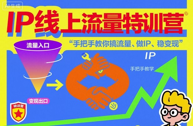 IP线上流量特训营，手把手教你搞流量、做IP、稳变现-网赚项目平台