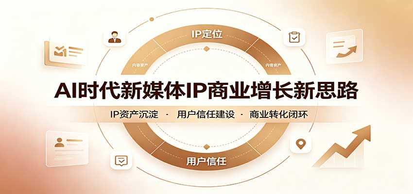 AI时代新媒体IP商业增长新思路：摒弃复杂运营套路，用极简思维打通获客路径-网赚项目平台
