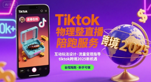 Tiktok物理整蛊直播陪跑服务-tiktok跨境2025-网赚项目平台