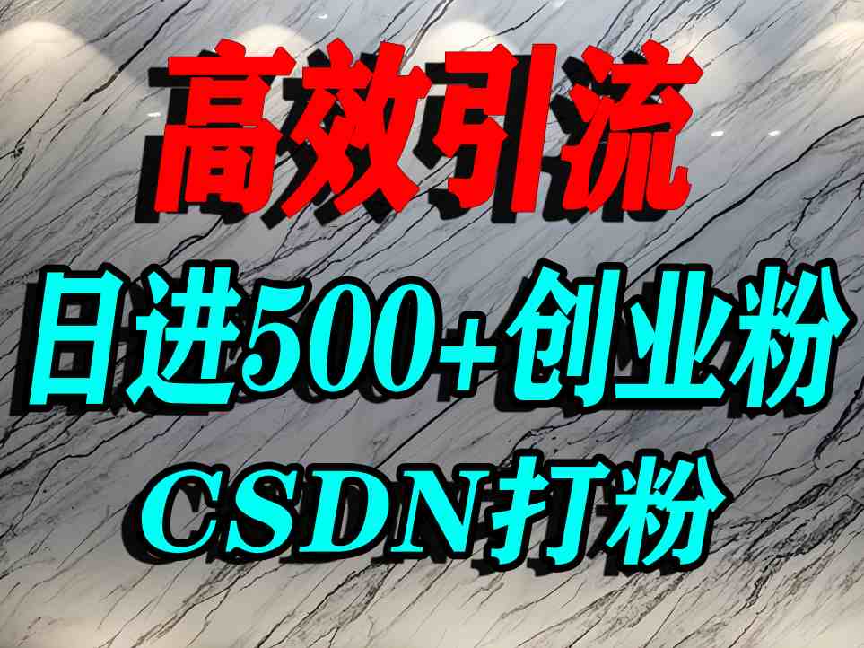 怎么打创业粉?CSDN又一个你不知道的打粉引流神秘平台,单人日引500+精准流量-网赚项目平台