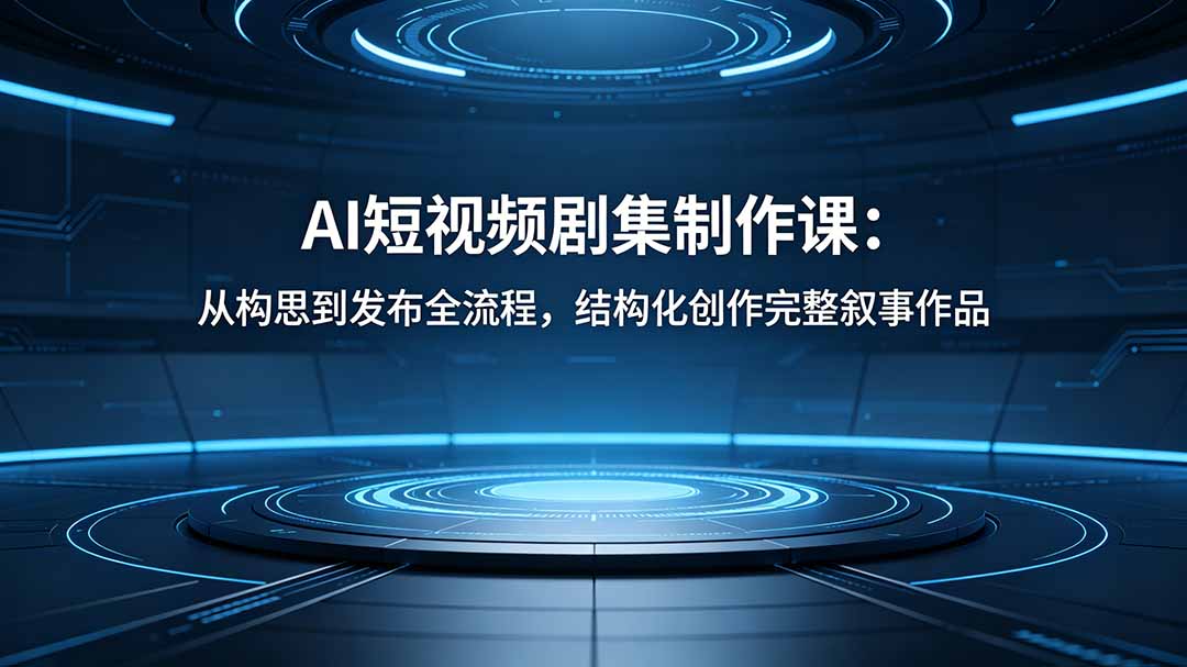 AI短视频剧集制作课：从构思到发布全流程，结构化创作完整叙事作品-网赚项目平台