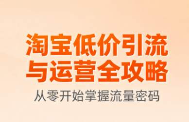 淘宝低价引流与运营全攻略(更新9月)-网赚项目平台