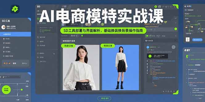 AI电商模特实战课，SD工具部署与界面解析，基础换装换背景操作指南-网赚项目平台