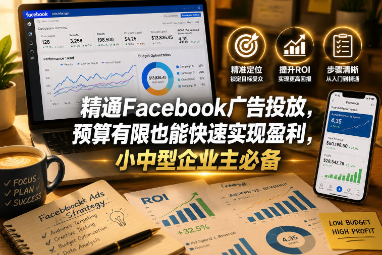 精通Facebook广告投放，预算有限也能快速实现盈利，小中型企业主必备【原创双语字幕】-网赚项目平台