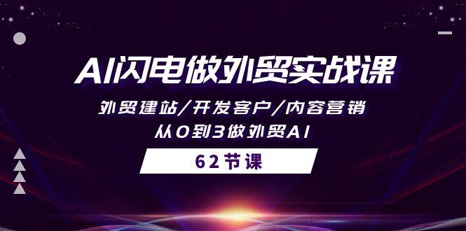 (10049期)AI闪电做外贸实战课，外贸建站/开发客户/内容营销/从0到3做外贸AI-62节-网赚项目平台