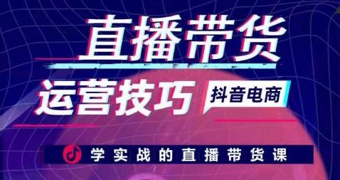 直播带货运营技巧，学实战的直播带货课-网赚项目平台