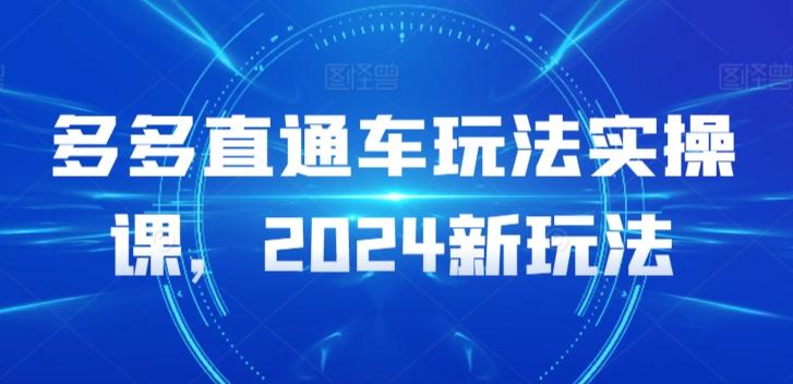 多多直通车玩法实操课，2024新玩法-网赚项目平台