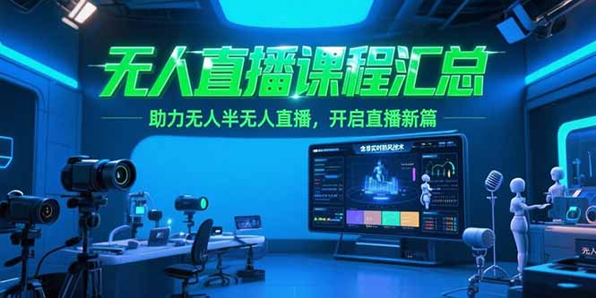 无人直播课程汇总，含非实时防风技术，助力无人半无人直播，开启直播新篇-网赚项目平台