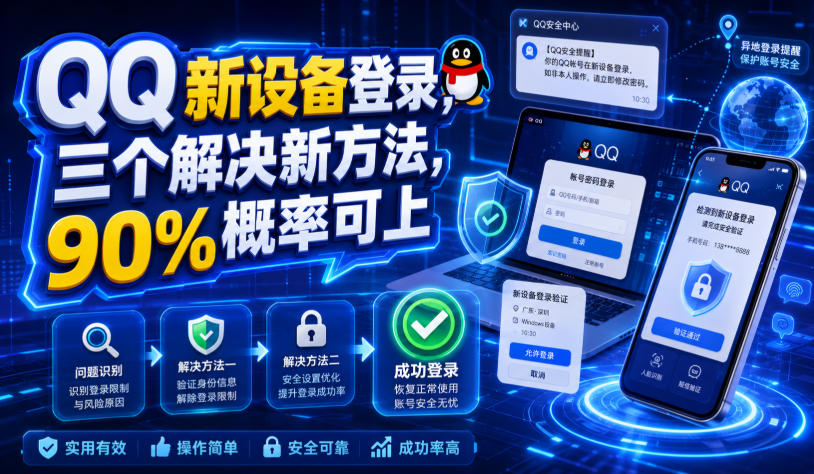 QQ新设备登录，三个解决新方法，90%概率可上-网赚项目平台