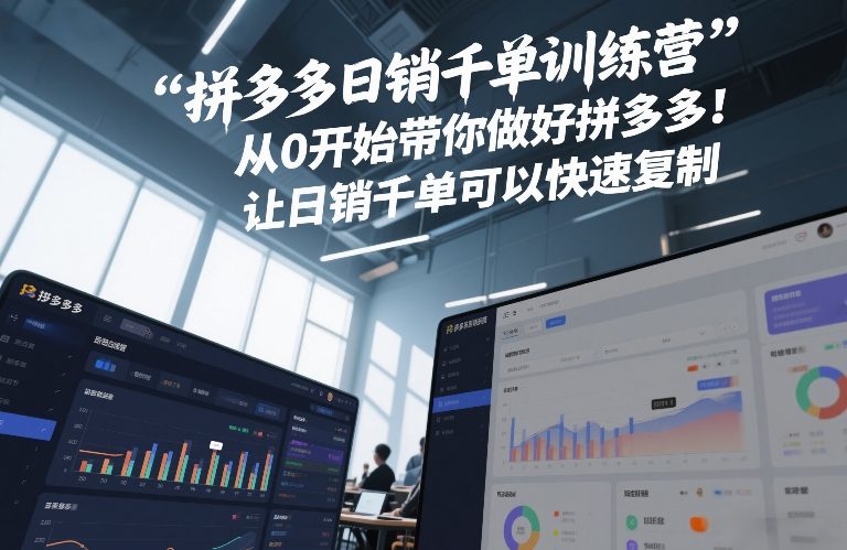 拼多多日销千单训练营，从0开始带你做好拼多多，让日销千单可以快速复制(更新26年3月)-网赚项目平台