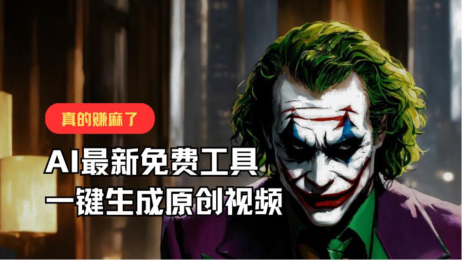最新免费AI工具，一键生成原创视频，佛系搬运，轻松月入10000+！-网赚项目平台