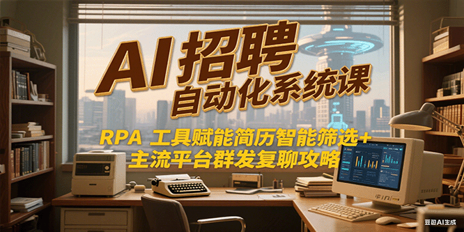 AI招聘自动化系统课，RPA工具赋能简历智能筛选+主流平台群发复聊全攻略-网赚项目平台