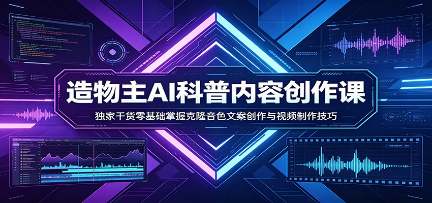 AI科普内容创作课：独家干货零基础掌握克隆音色文案创作与视频制作技巧-网赚项目平台