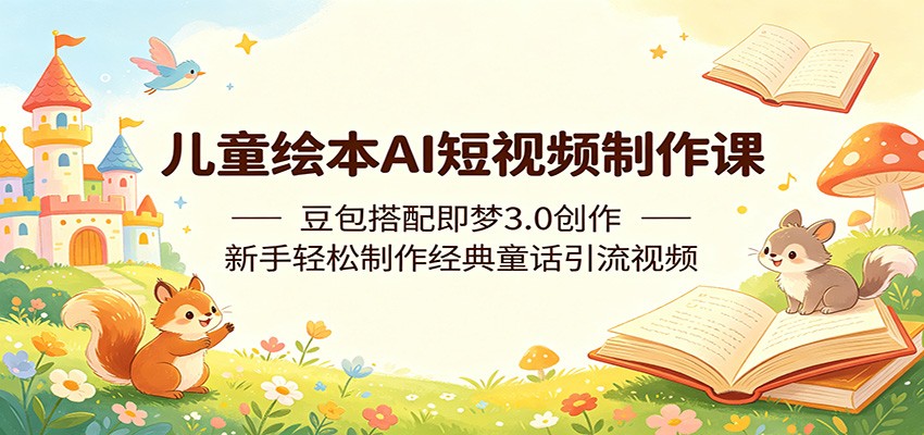 儿童绘本AI短视频制作课：豆包搭配即梦3.0创作，新手轻松制作经典童话引流视频-网赚项目平台