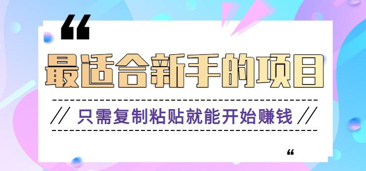2024最适合新手操作的项目，新手小白只需复制粘贴就能开始赚钱【视频教程+软件】-网赚项目平台