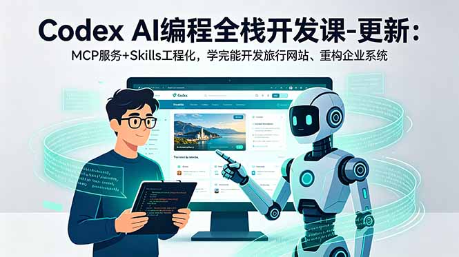 Codex AI编程全栈开发课-更新：MCP服务+Skills工程化，学完能开发旅行网站、重构企业系统-网赚项目平台