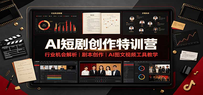 AI短剧创作特训营:行业机会解析,剧本创作,AI图文视频工具教学(文字版)-网赚项目平台