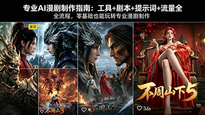 专业AI漫剧制作指南：工具+剧本+提示词+流量全流程，零基础也能玩转专业漫剧制作-网赚项目平台