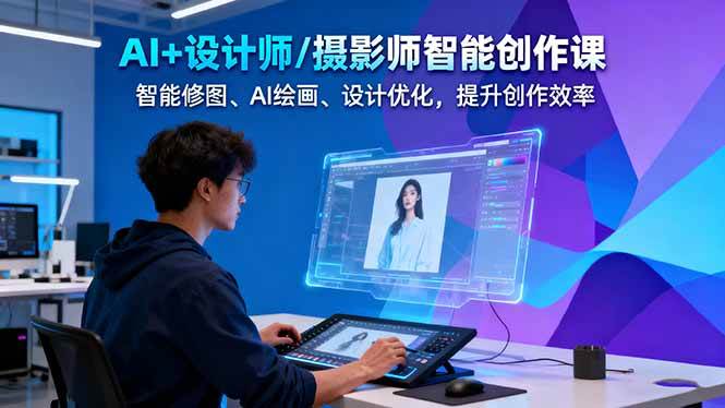 AI+设计师/摄影师智能创作课：智能修图、AI绘画、设计优化，提升创作效率-网赚项目平台