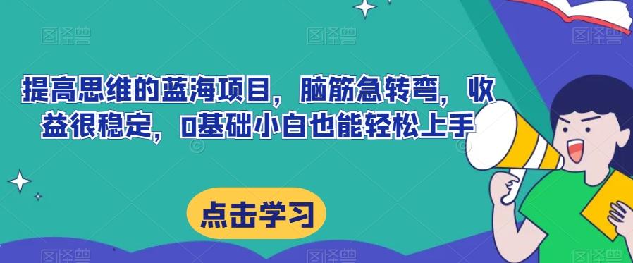 提高思维的蓝海项目，脑筋急转弯，收益很稳定，0基础小白也能轻松上手-网赚项目平台