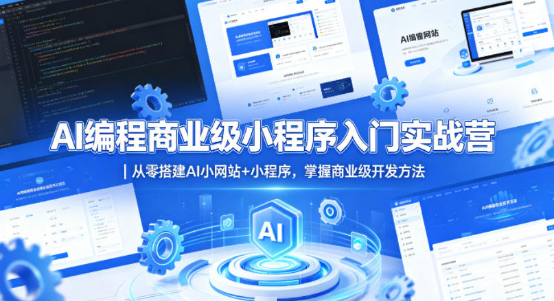 AI编程商业级小程序入门实战营｜从零搭建AI小网站+小程序，掌握商业级开发方法-网赚项目平台