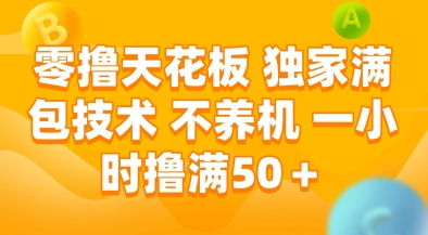 零撸天花板，独家满包技术，不用养机，一小时撸满50+，收益稳定【揭秘】-网赚项目平台