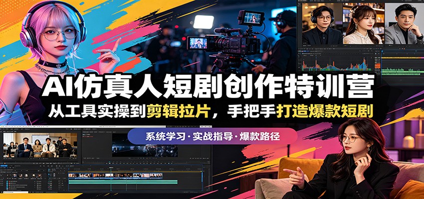 AI仿真人短剧创作特训营：从工具实操到剪辑拉片，手把手打造爆款短剧-网赚项目平台