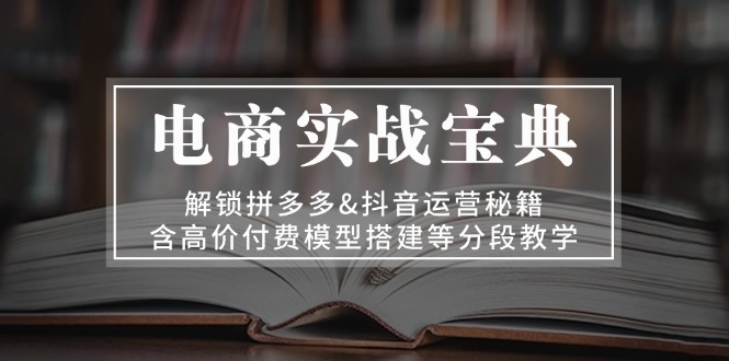 电商实战宝典 解锁拼多多&抖音运营秘籍 含高价付费模型搭建等分段教学-网赚项目平台