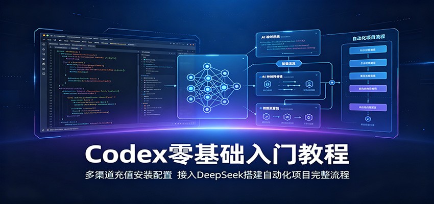 Codex零基础入门教程:多渠道充值安装配置,接入DeepSeek搭建自动化项目完整流程-网赚项目平台