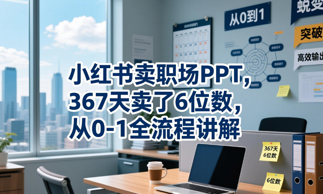 小红书卖职场PPT，367天卖了6位数，从0-1全流程讲解-网赚项目平台