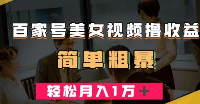 百家号美女视频撸收益，几分钟一条视频，轻松月入万元【揭秘】-网赚项目平台