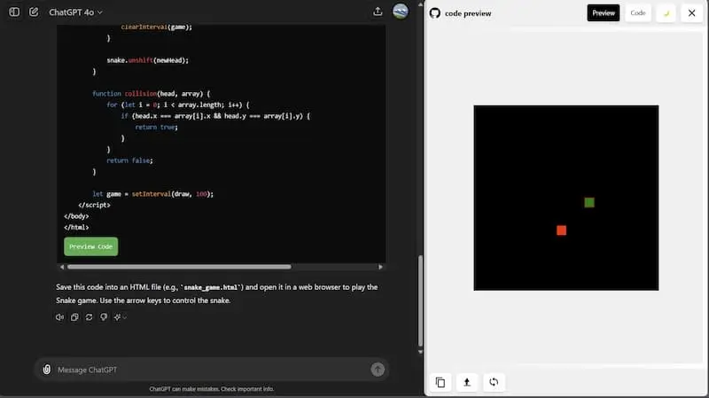 ChatGPT Code Preview｜AI编程预览工具-网赚项目平台