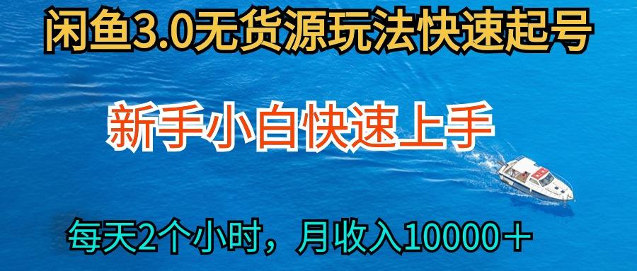 (9913期)2024最新闲鱼无货源玩法，从0开始小白快手上手，每天2小时月收入过万-网赚项目平台