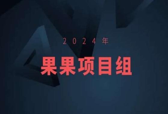 2024年果果项目组项目合集-果果最新项目-网赚项目平台