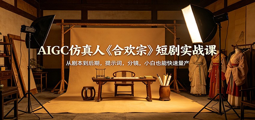 AIGC仿真人《合欢宗》短剧实战课：从剧本到后期，提示词，分镜，小白也能快速量产-网赚项目平台