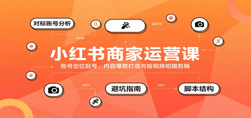 小红书商家运营课,账号定位起号、内容爆款打造与短视频拍摄剪辑-网赚项目平台