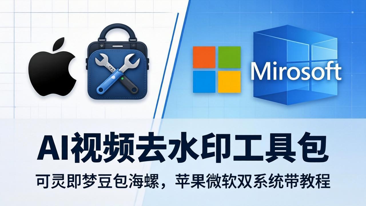 AI视频去水印工具包：可灵即梦豆包海螺，苹果微软双系统带教程-网赚项目平台