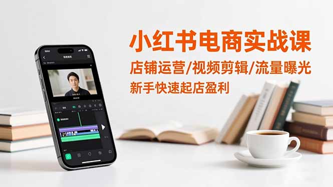 小红书电商实战课：店铺运营/视频剪辑/流量曝光，新手快速起店盈利-网赚项目平台