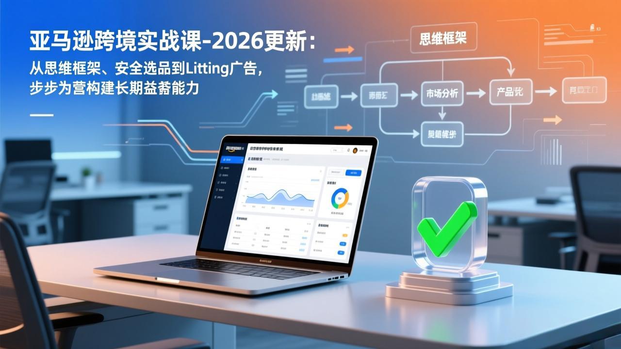 亚马逊跨境实战课-2026更新:从思维框架、安全选品到Listing广告,步步为营构建长期盈利能力-网赚项目平台