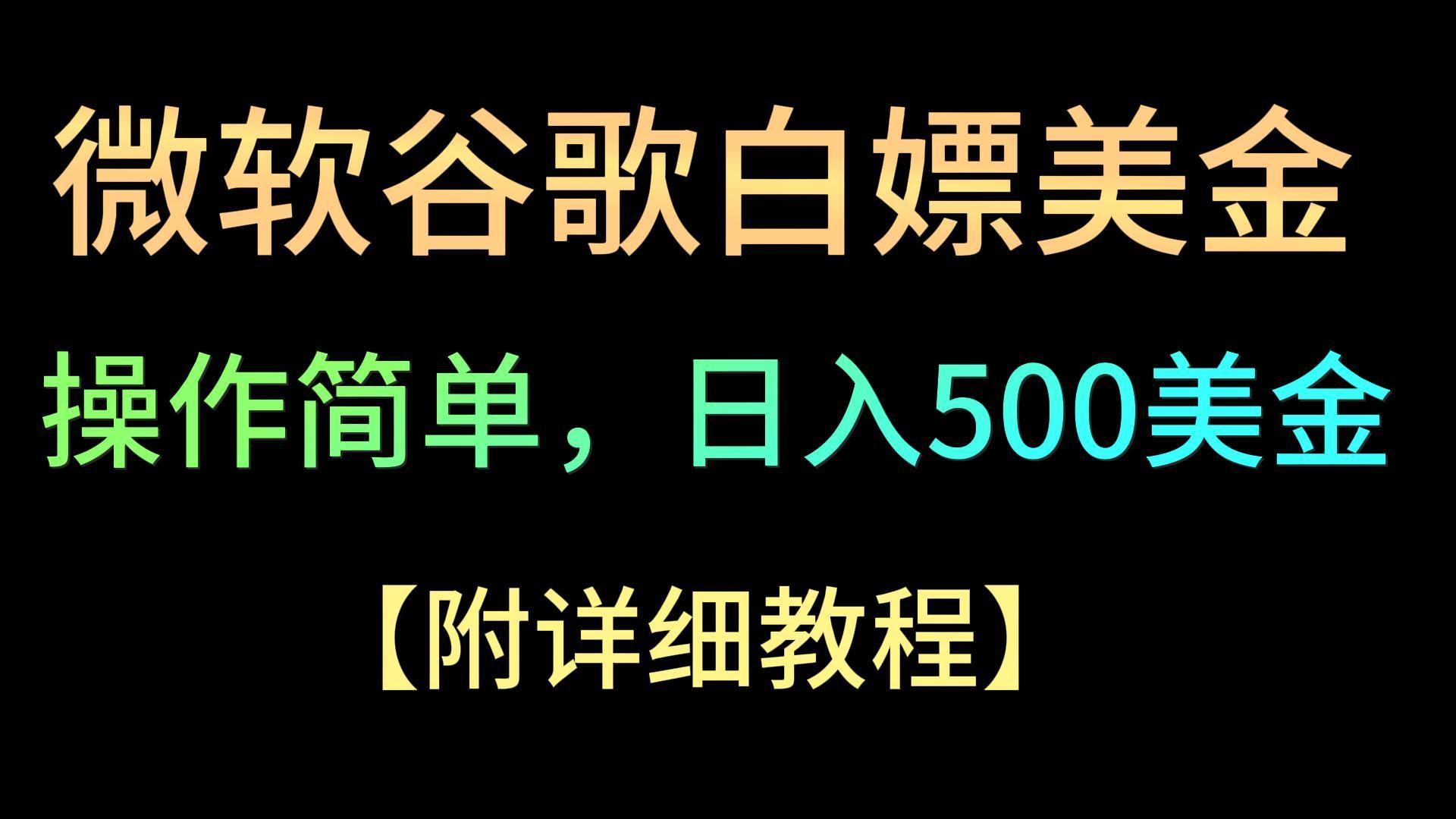 微软谷歌项目3.0，轻松日赚500+美金，操作简单，小白也可轻松入手！-网赚项目平台