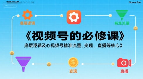 视频号的必修课，视频号的底层逻辑及核心视频号精准流量，变现，直播等核心-网赚项目平台