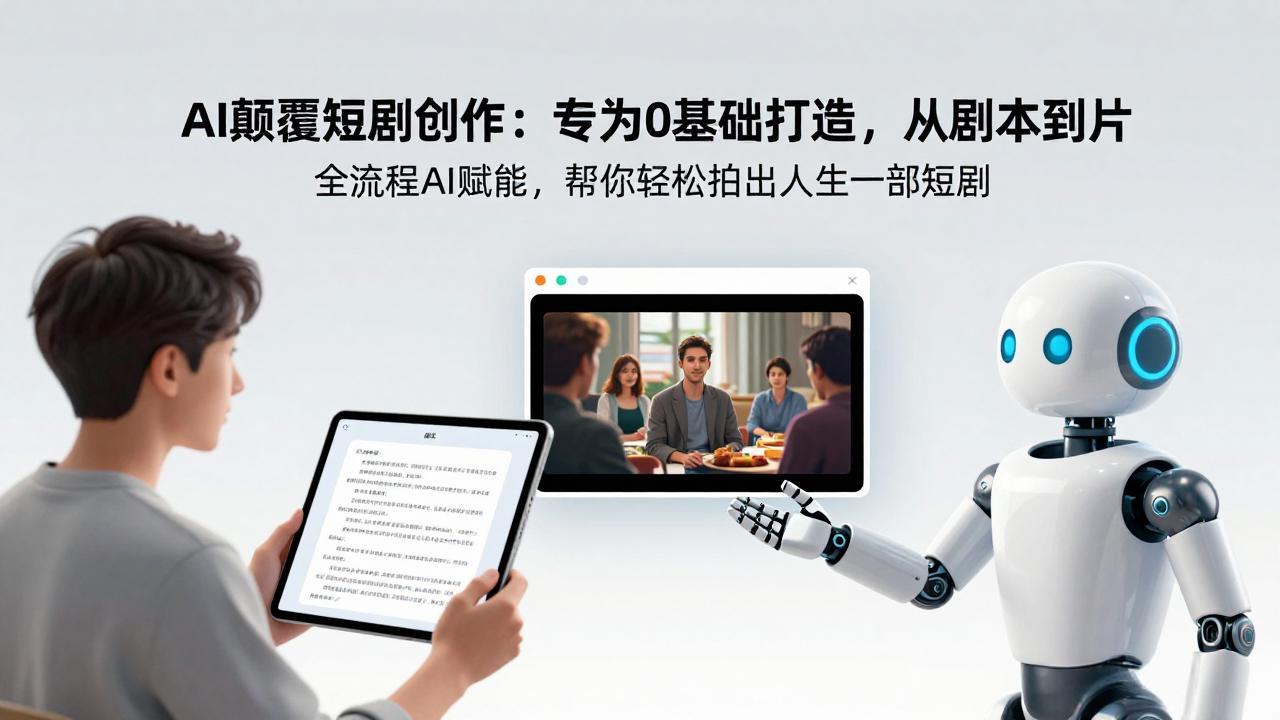 AI颠覆短剧创作：专为0基础打造，从剧本到成片全流程AI赋能，帮你轻松拍出人生第一部短剧-网赚项目平台