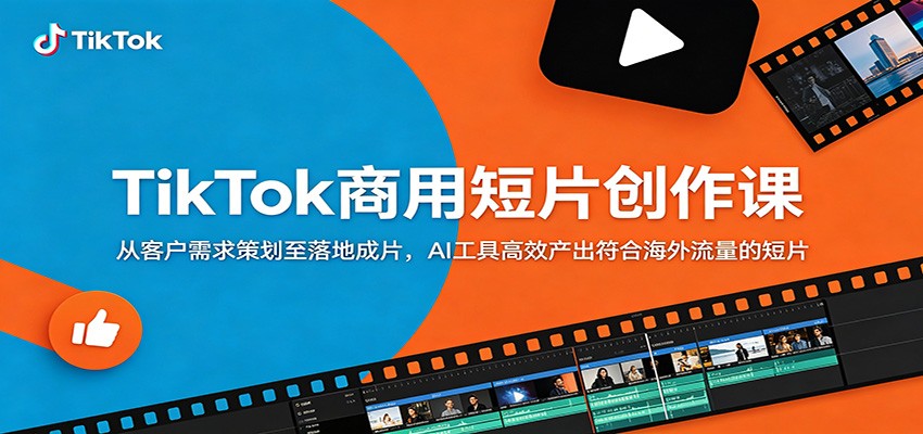 TikTok商用短片创作课：从客户需求策划至落地成片，AI工具高效产出符合海外流量的短片-网赚项目平台